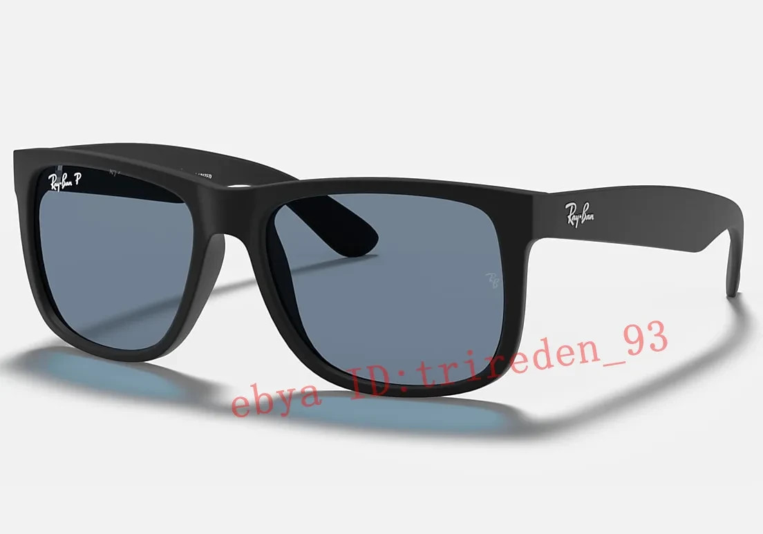 Ray-Ban RB4165 Justin 622/2V Polarized Sunglasses Matte Black/Grey 54mm 100% UV