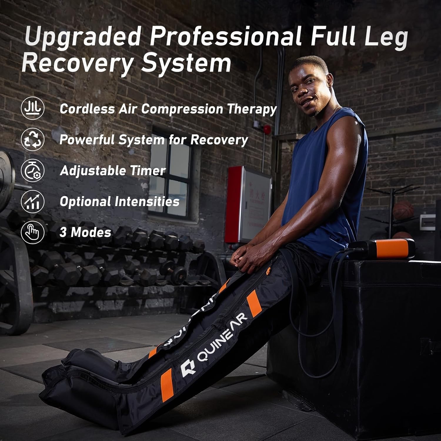 QUINEAR Professional Leg Recovery System, Cordless Air Compression Size M, QN90M