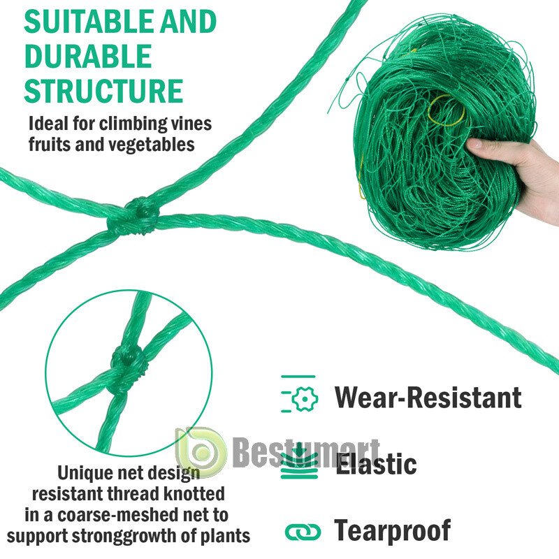 Garden Plant Climbing Net Trellis Netting Mesh Support Fruits Vine Veggie Bean
