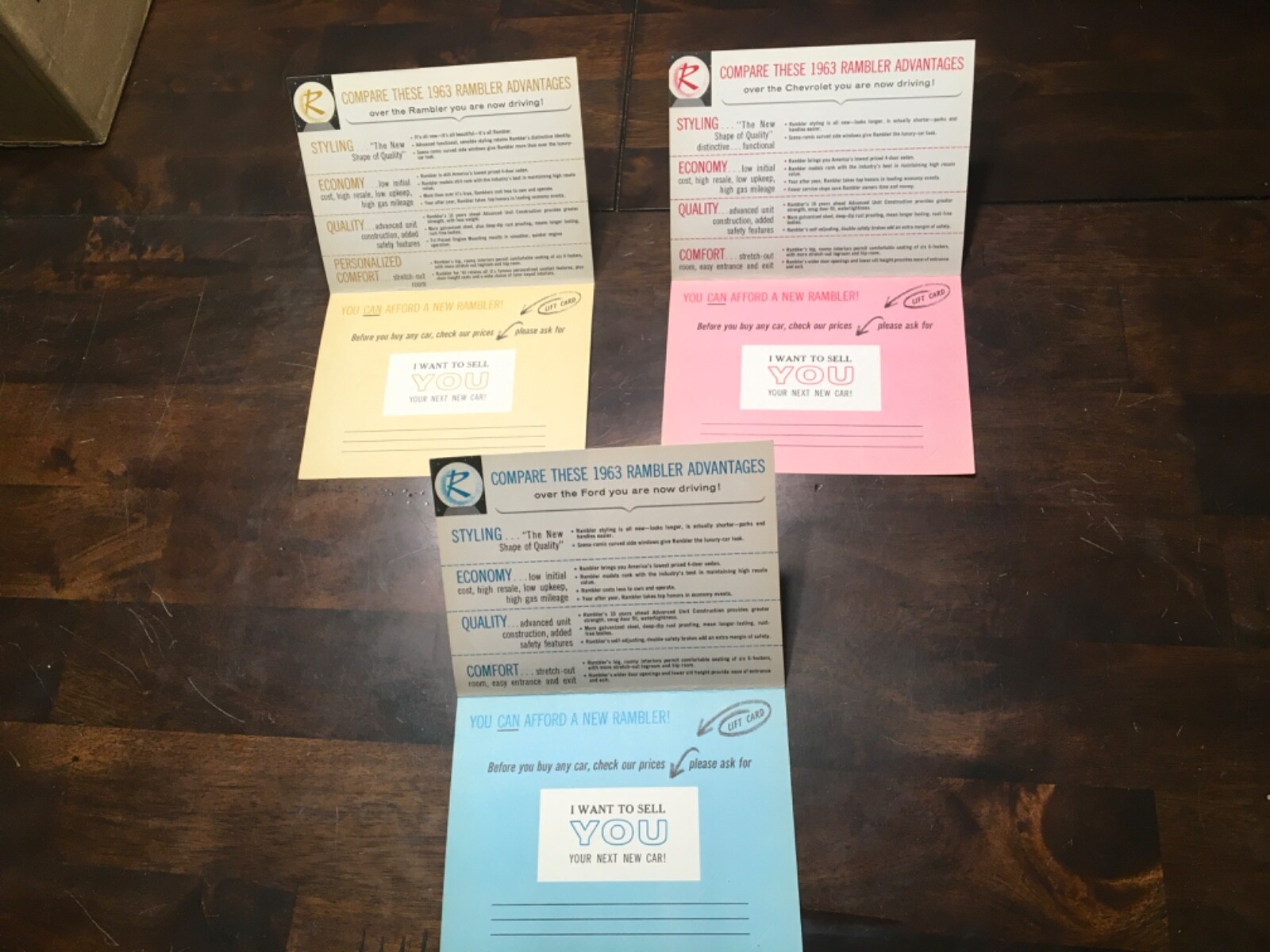 AMC Rambler Factory Dealership 1963 Mailer Set