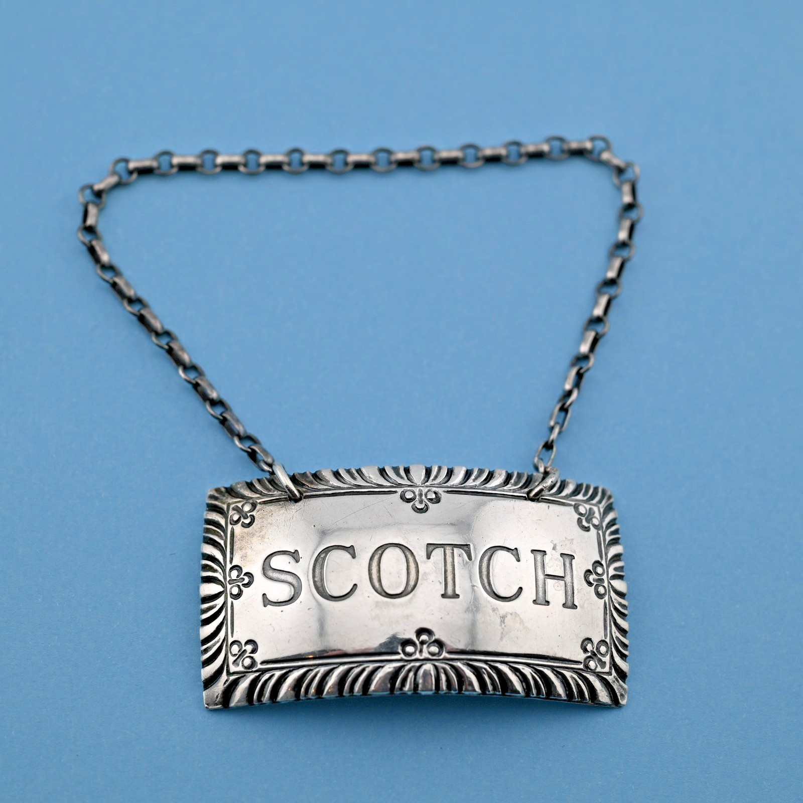 Sterling Silver Stieff Williamsburg Restoration Decanter Label Tag SCOTCH