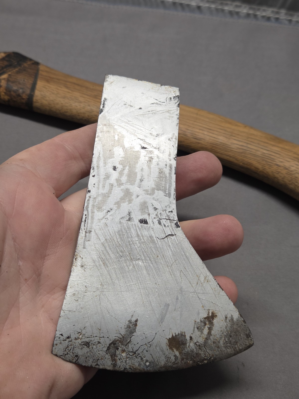 CLEAN GENUINE NORLUND 1 LB. 15 OUNCE TOMAHAWK STYLE CAMP AXE HEAD WITH HANDEL