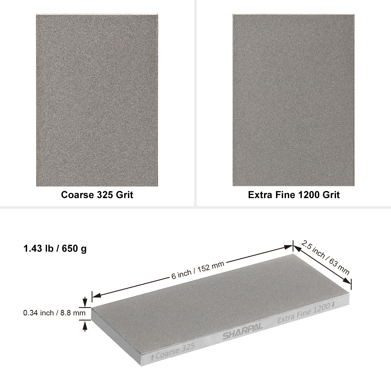 SHARPAL 162N & 156N Dual 325/1200 Grit Diamond Sharpening Stone Knife Sharpener