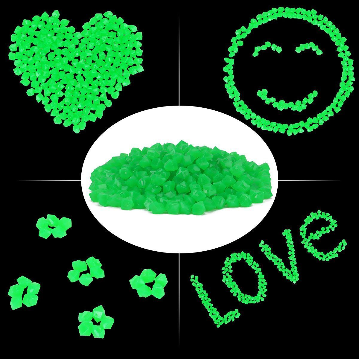 600/300x Glow in The Dark Pebbles Garden Glowing Rocks Fish Tank Luminous Stones