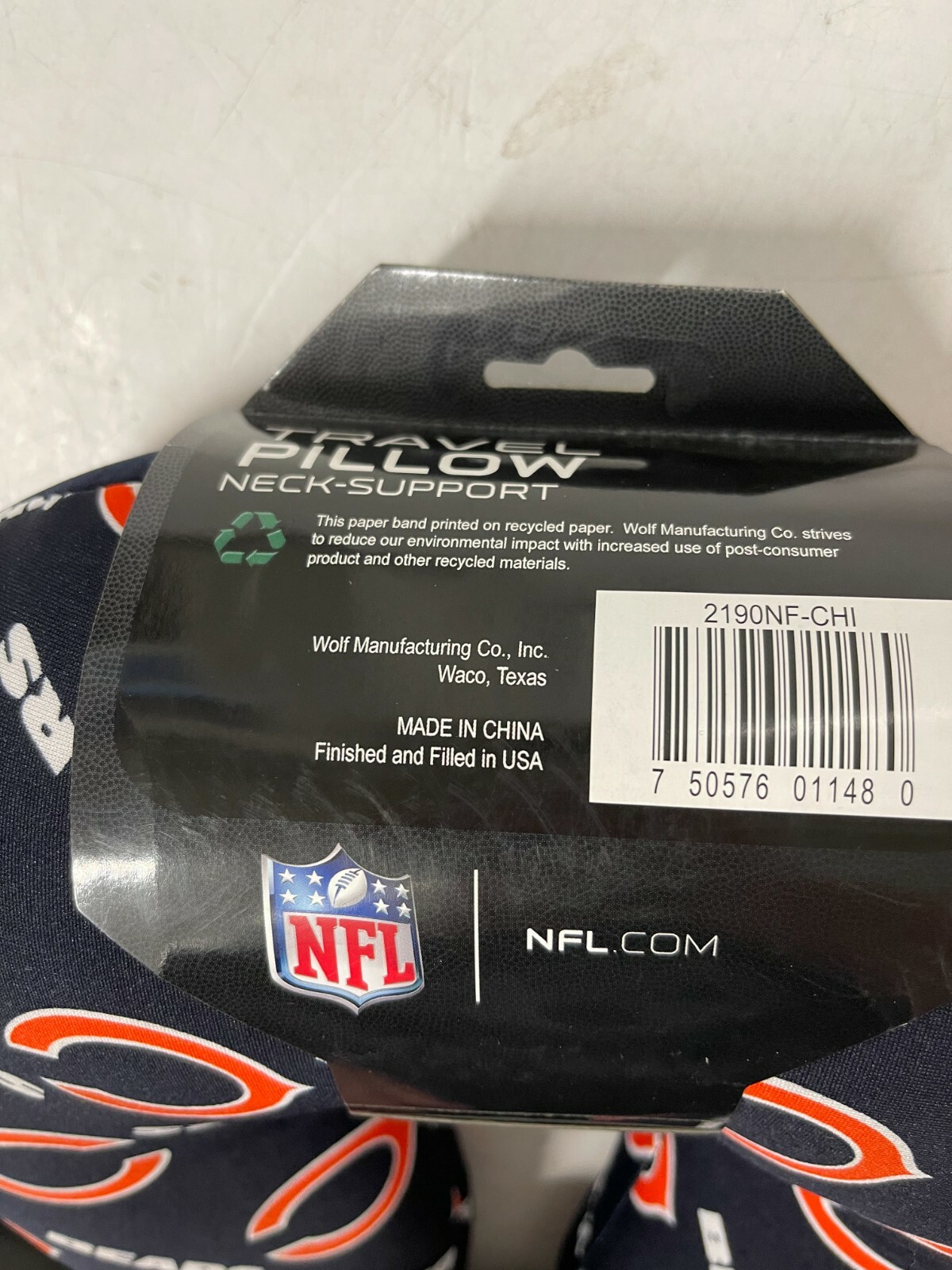 🏈 Travel Neck Pillow Chicago Bears 2190NF-CHI 🏈