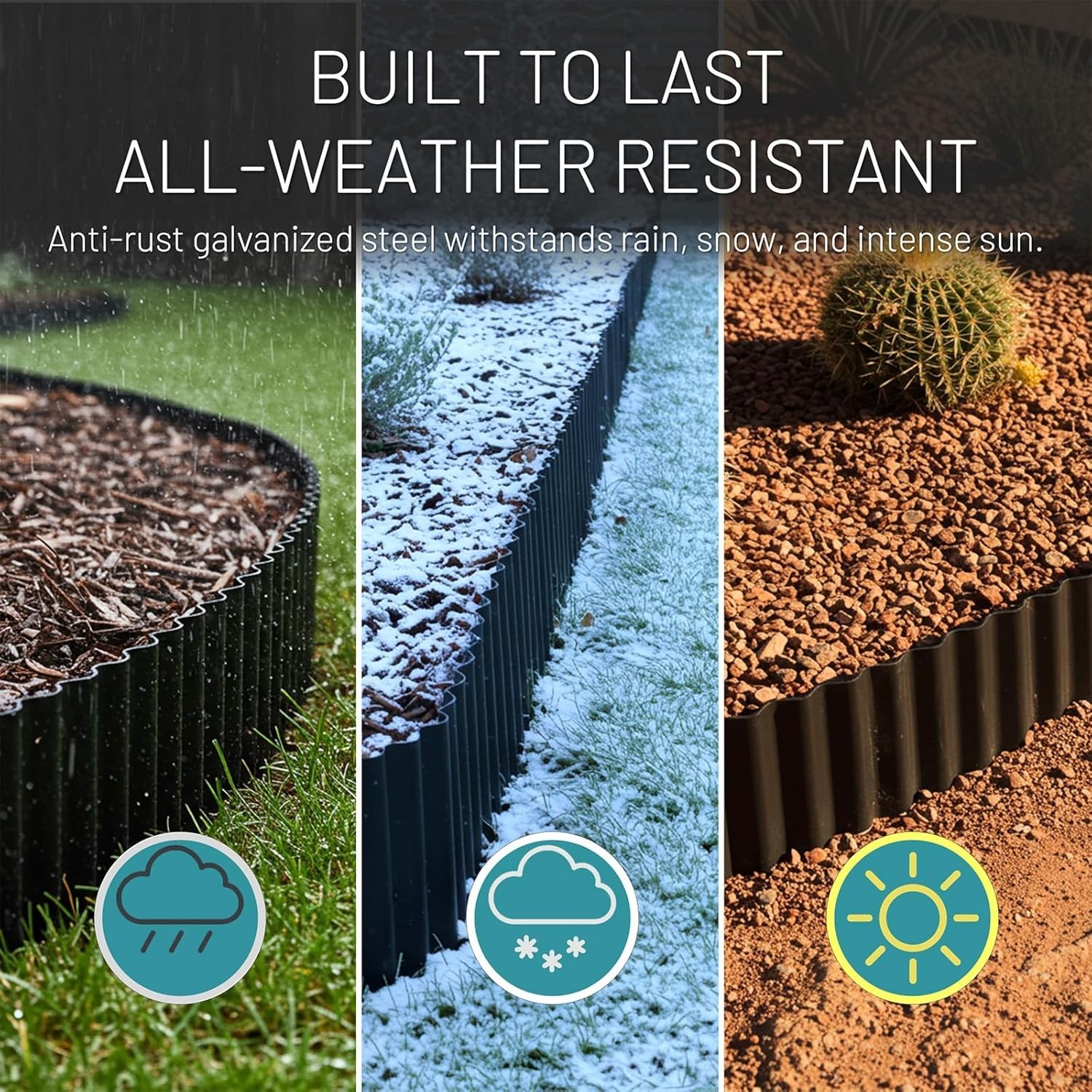 Durable 40FT x 8IN Galvanized Steel Edging for Beautiful Flower Beds & Paths