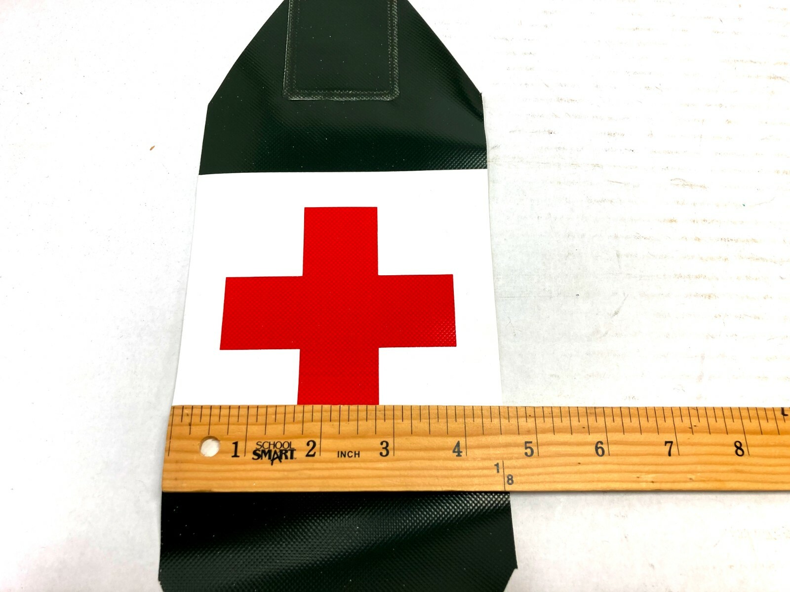 Swedish Medical Brassard Armband, Medic Band Reversable Green/White Vinyl