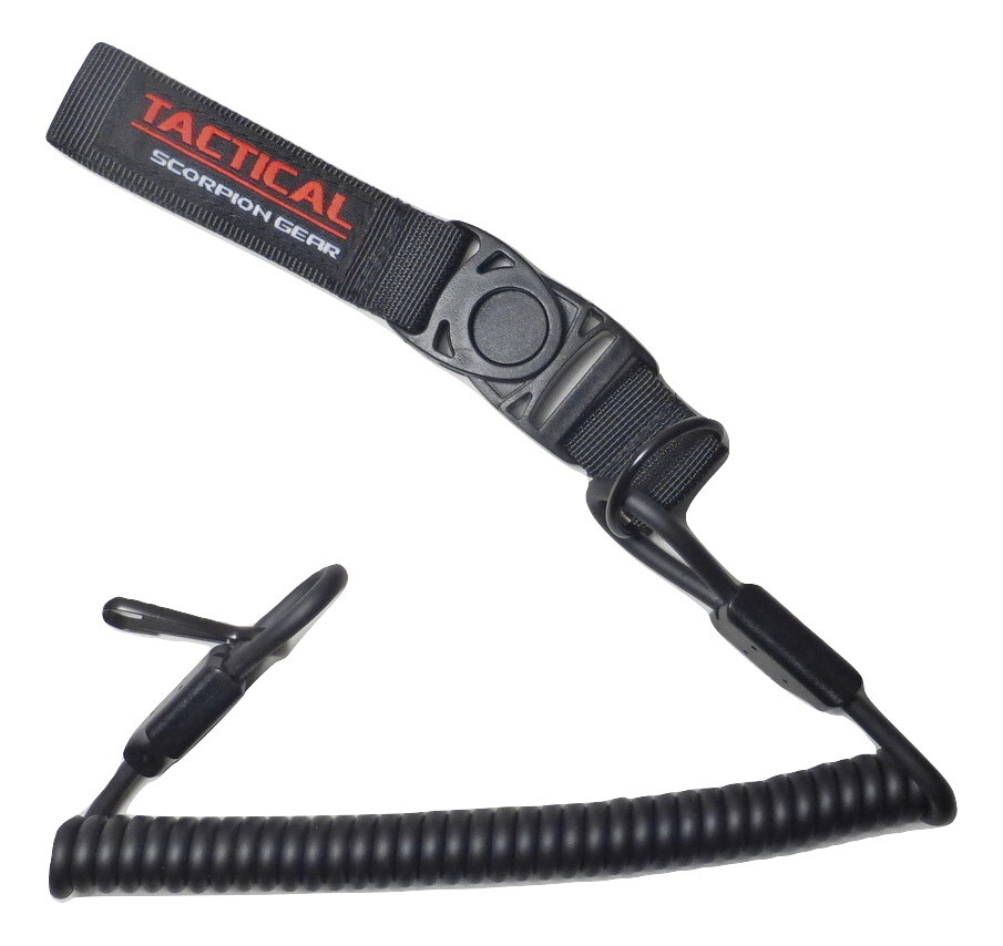 Tactical Scorpion Gear Handgun Pistol Safety Lanyard - Black
