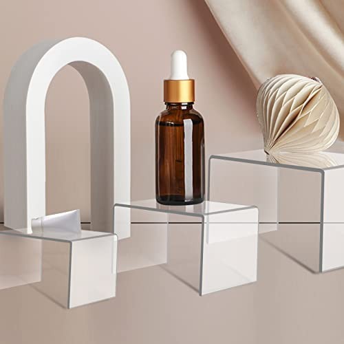 6 Pcs Acrylic Risers for Display, Acrylic Display Riser, Clear Display Stands fo