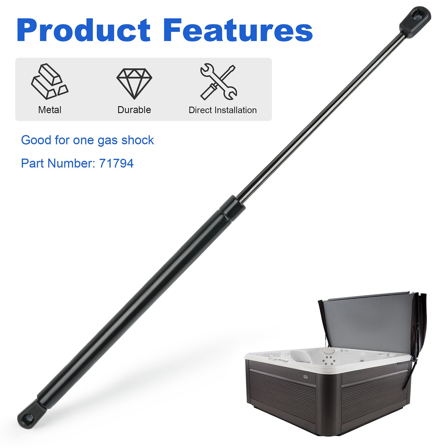 Gas Spring 71794 for Watkins Uprite Cover Lifter Shock for Caldera Spas