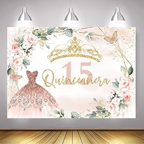 Quinceanera Birthday Backdrop for Sweet Girl Mis 7x5ft (82x60 inch) Pink