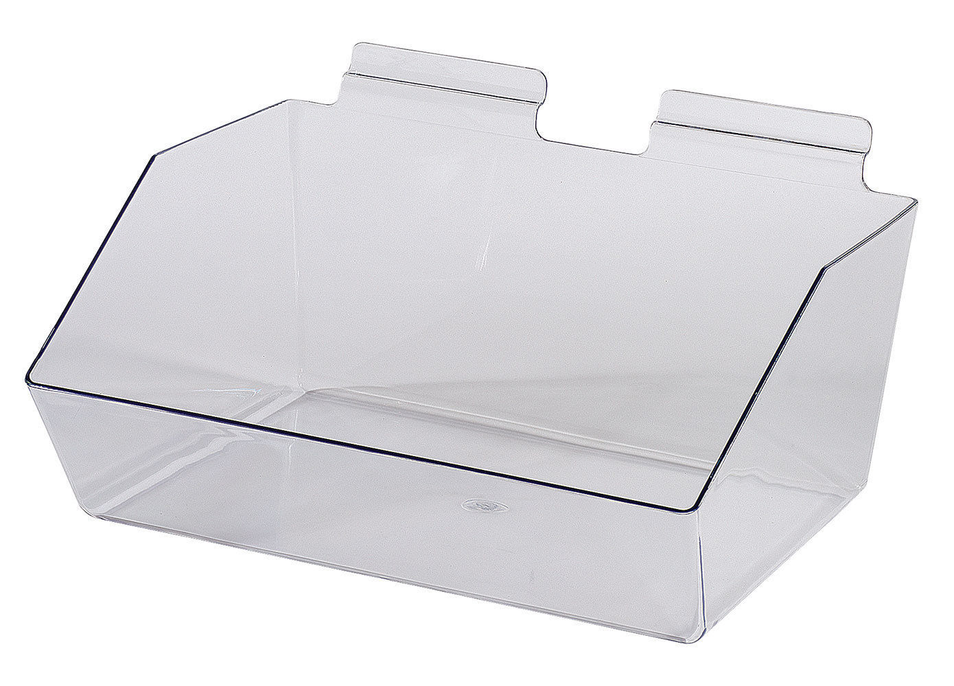 10 Slatwall Bins Dump Acrylic Clear 12” x 9 ½” x 5 ½” Slat Wall Retail