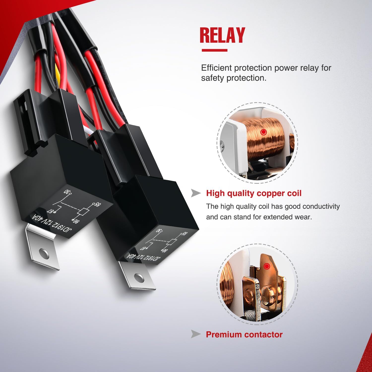 Nilight 16AWG LED Light Bar Wiring Harness Kit 12V On/Off Rocker Switch Panel