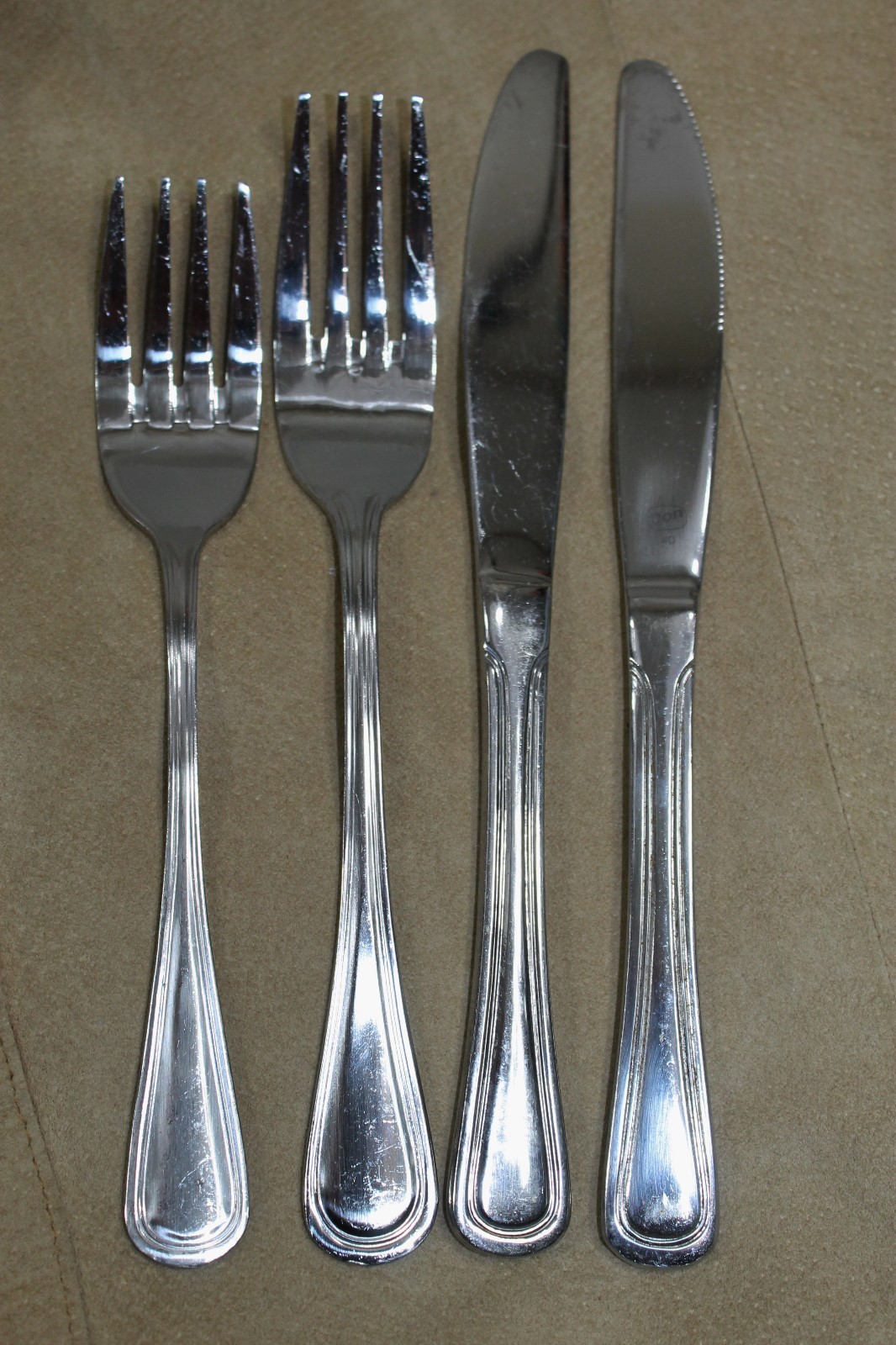 DON stainless flatware lot with knives and forks for catering