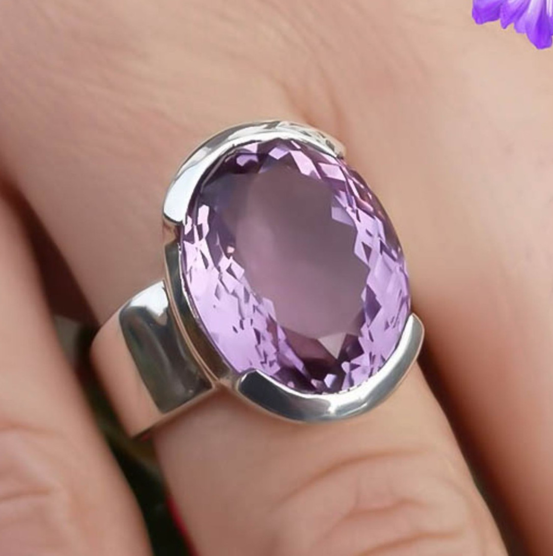 African Amethyst Gemstone 925 Sterling Silver Handmade Jewelry Ring All Size