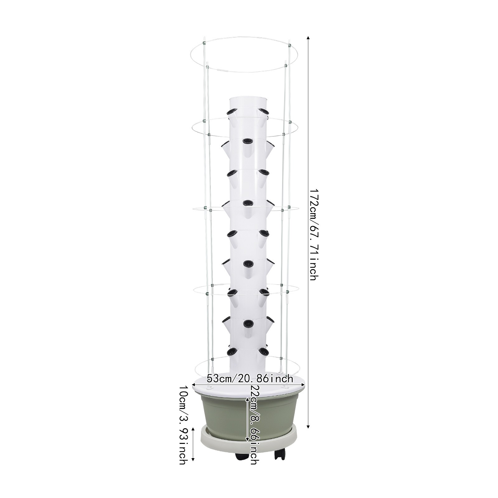 Vertical 36-Pots Hydroponics Tower Set Hydroponic Growing System Home Gardening