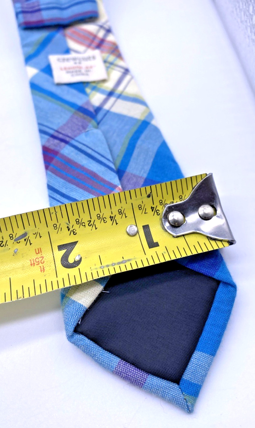 Crewcuts Tie J Crew Kids Boys Necktie Blue Plaid Tartan Check Preppy 42" Long