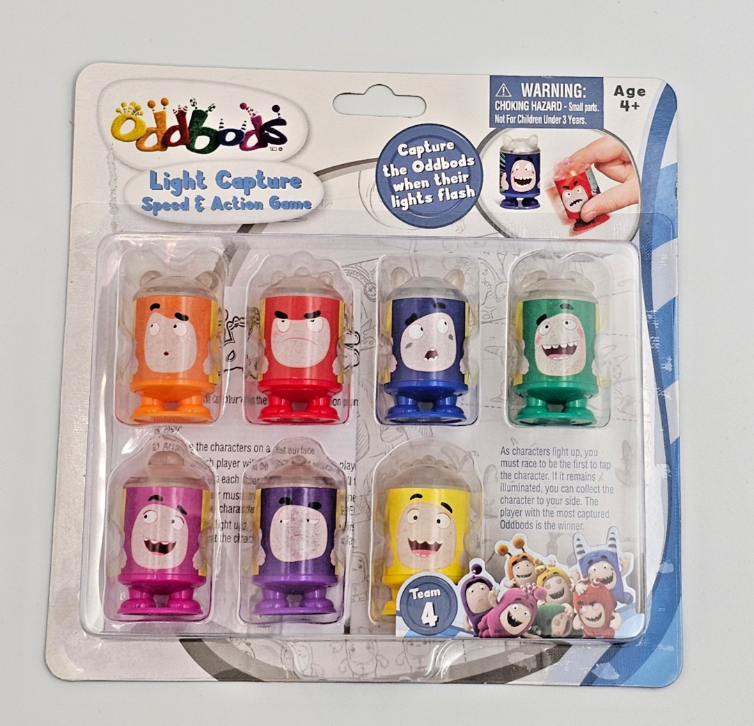 Oddbods Light Capture Speed & Action Game ALL 4 TEAMS! Rare Complete Set NEW