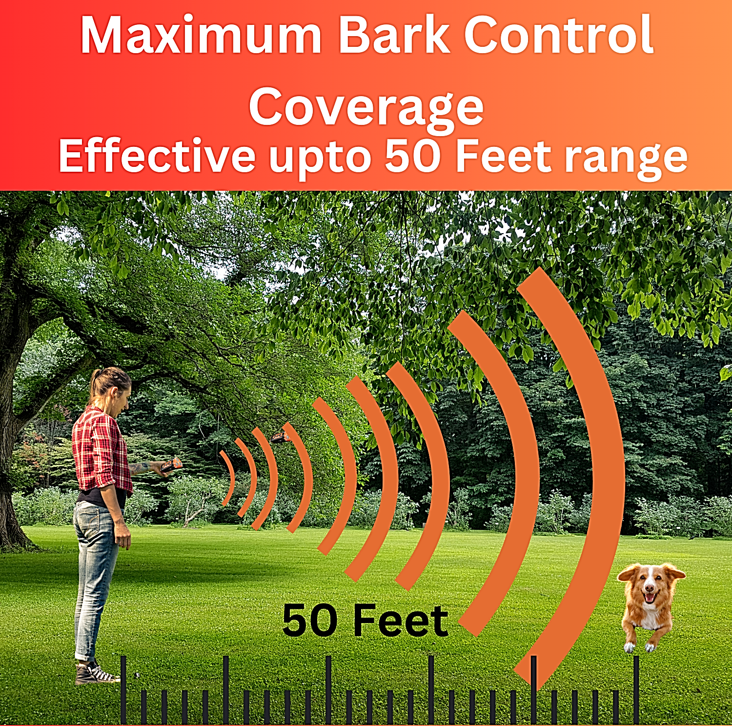 Niche Brands 50Ft Dog Bark Deterrent Devices W/3X UltraSonic Emitters | No Bark