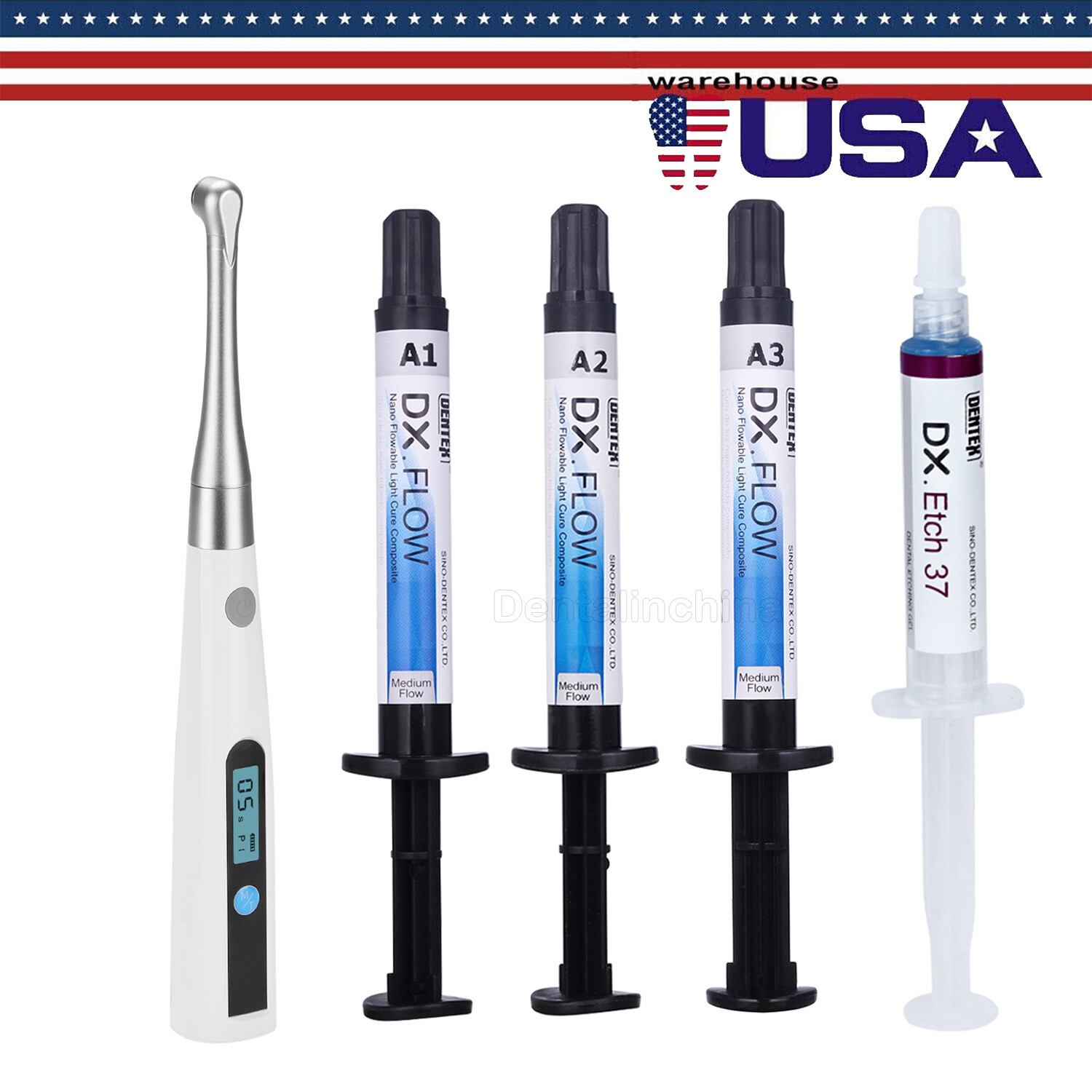 Dentex Dental Flowable Light Cure Composite Resin Medium Flow / 1S Curing Light