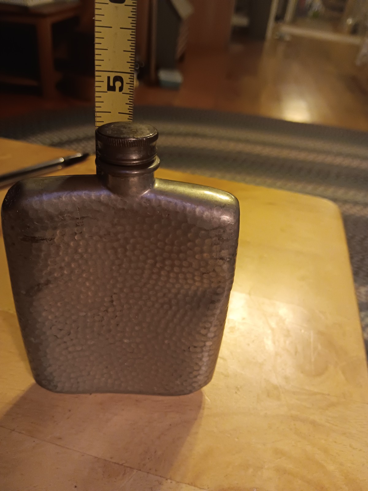 Antique James Dixon & Sons England Sheffield Flask 4oz Hammered