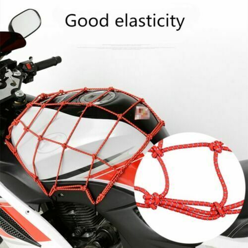 Motorcycle Cargo Bungee Net 15"x15" Small Elastic Rope Mess Strap for Bike ATV