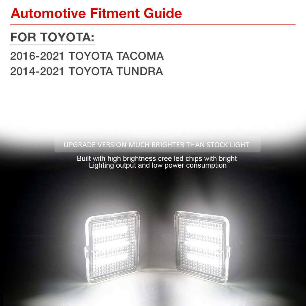 2-Pieces LED License Plate Lights For 2016-2023 Toyota Tacoma & 2014-2021 Tundra