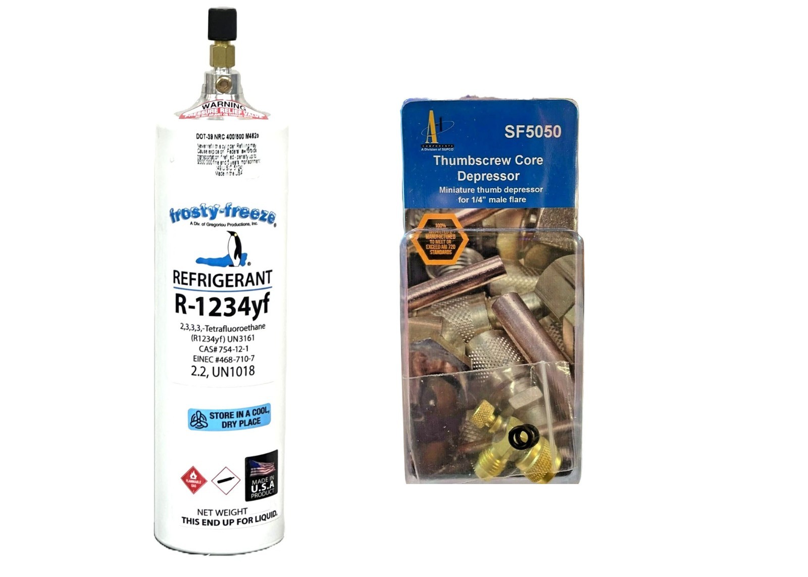 R1234yf, 1 Lb., Large Cylinder, Automotive A/C Includes SF5050 Can Taper