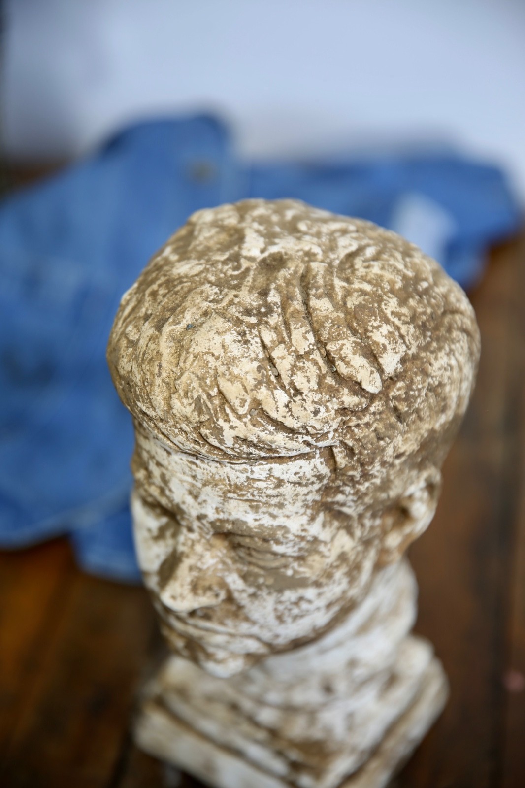 VTG Antique Mannequin Head Hat Stand Countertop Display Bust Chalkware Oddity