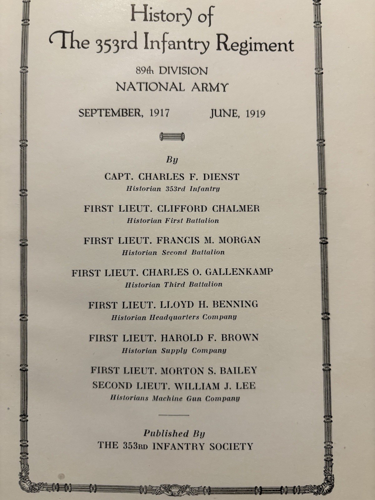 They're From Kansas History of the 353rd Infantry