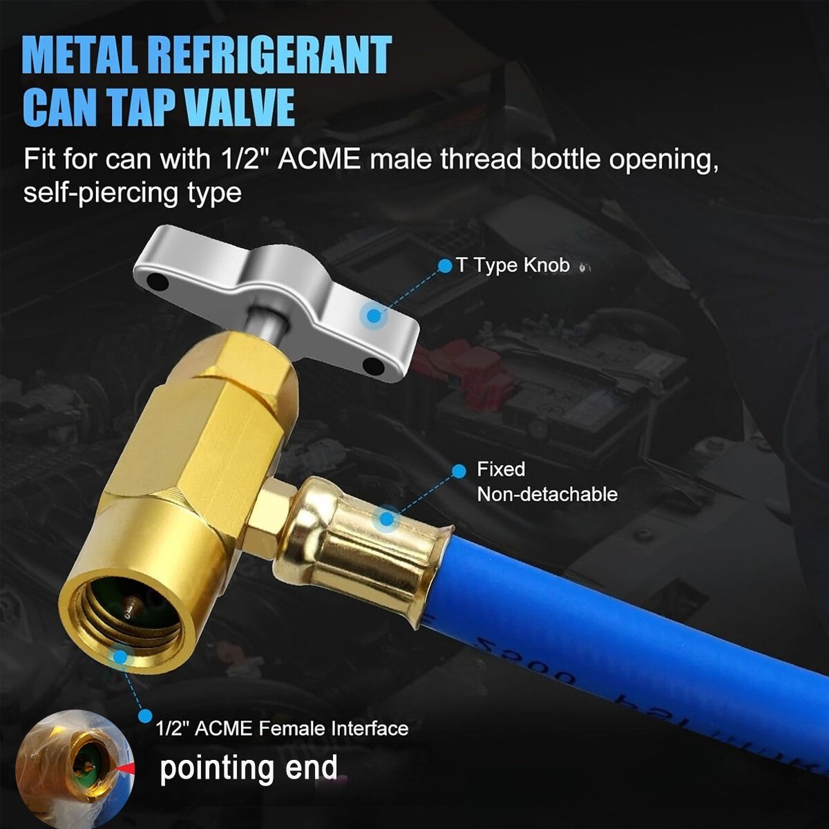 Self-Sealing R134A Refrigerant Recharge Kit, AC Recharge Hose Kit with Gauge NEW