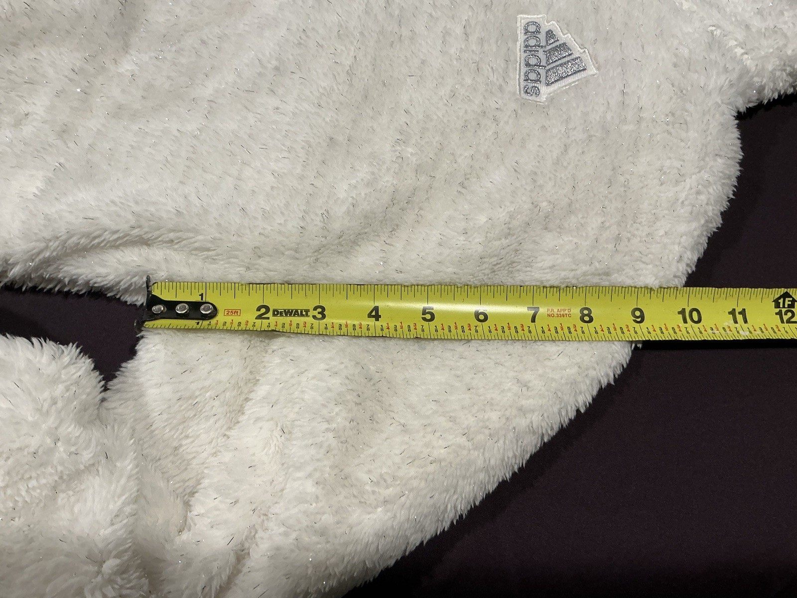 White Glitter Adidas Girls Jacket Size 16 XL