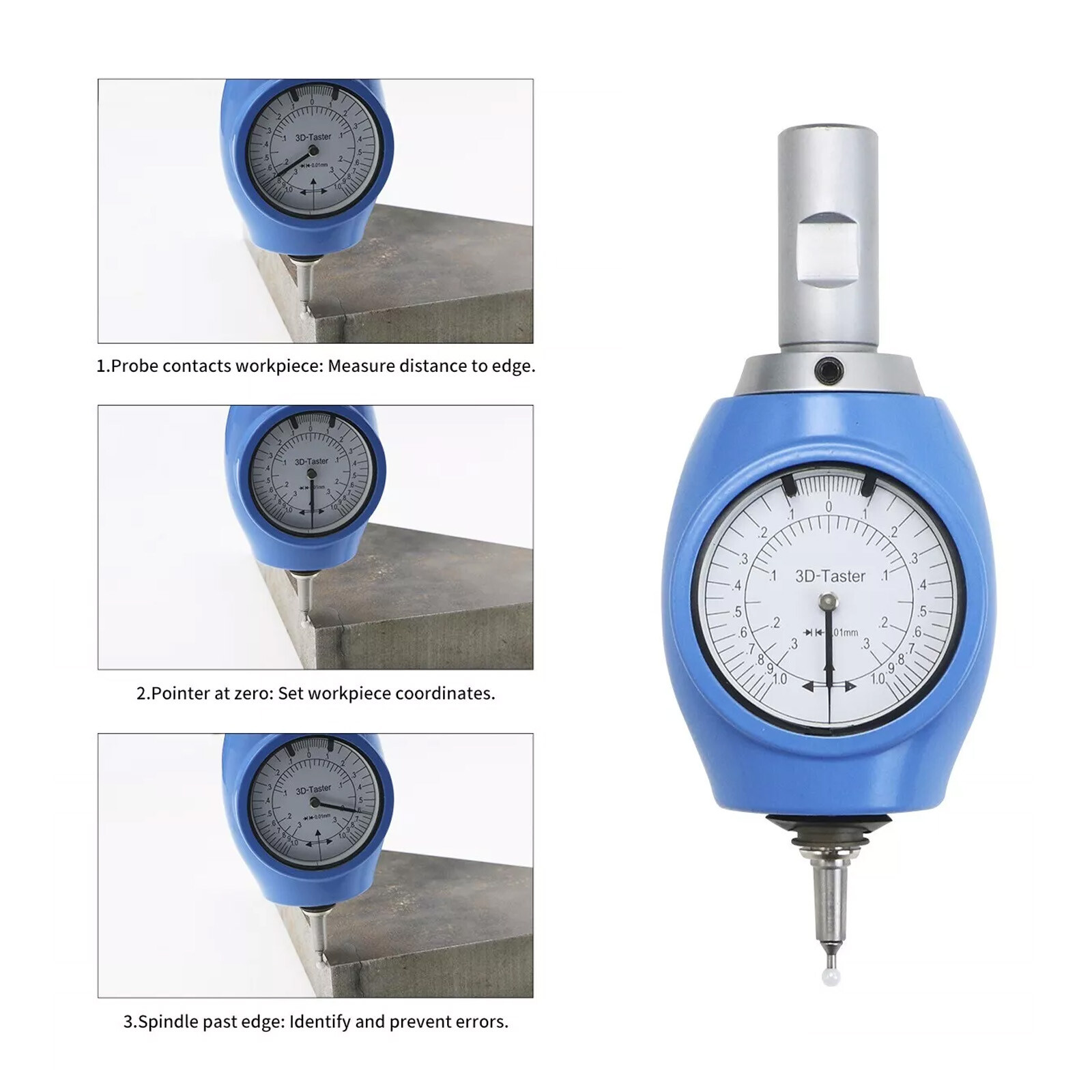 3D Edge Finder for XYZ Axis CNC Universal Detector Tool with Storage Box