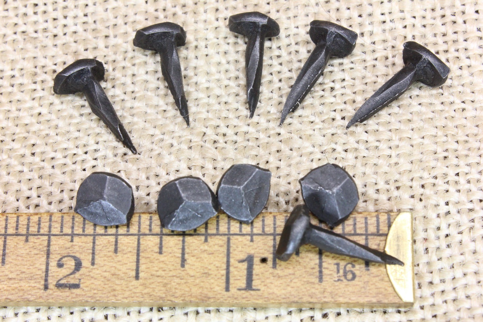 5/8" Rosehead 50 Nails Square Wrought Iron Tacks Vintage Rustic Decorative Look