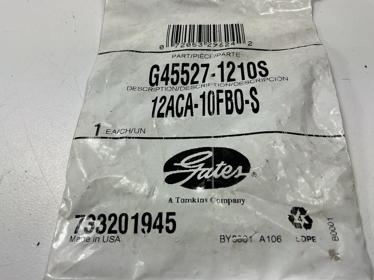 Gates G45527-1210s Steel Female Braze-On Stems Hose End Fitting, 5/8" ID