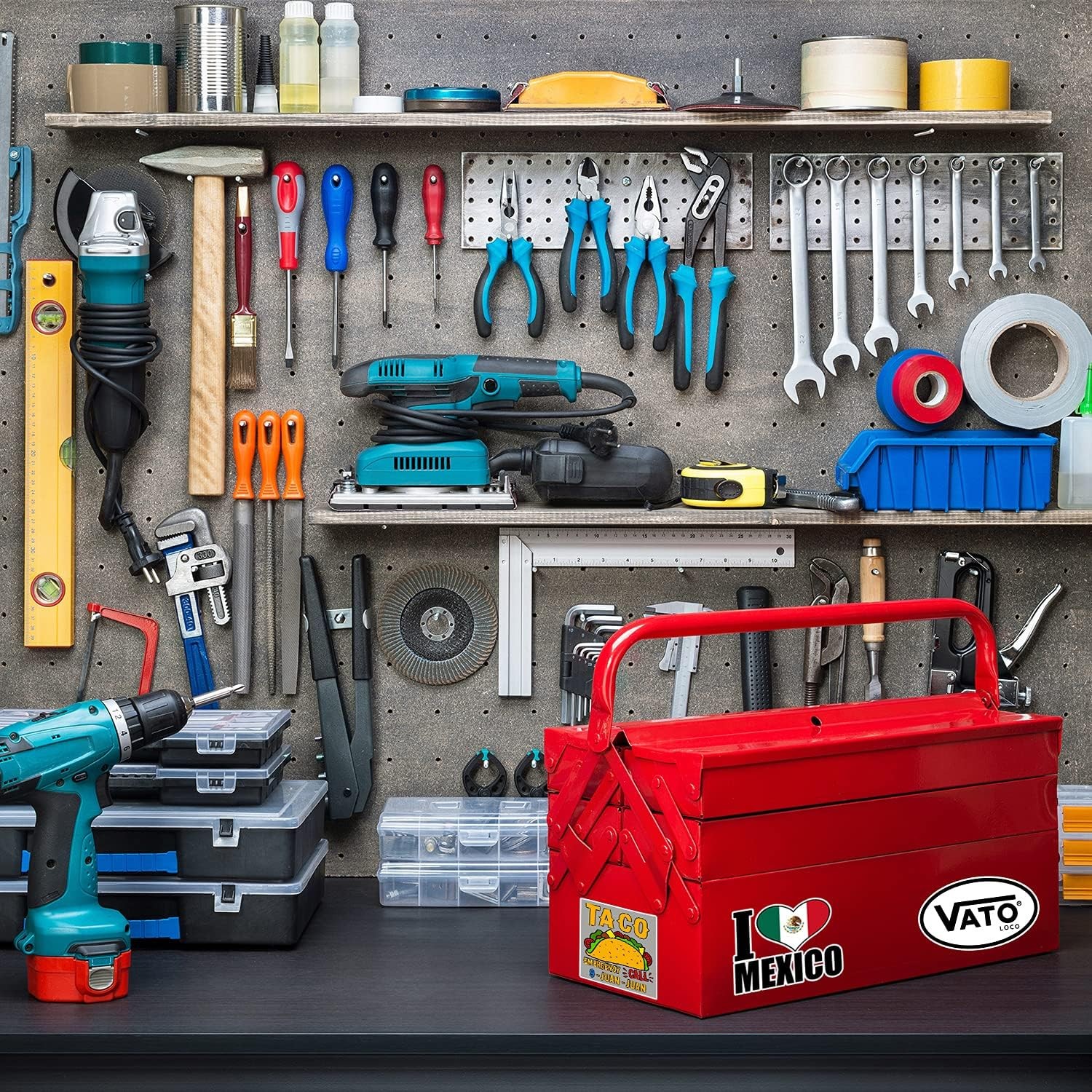 50pcs Mexican Stickers, Funny Vinyl Mexico Tool Box Multicolor