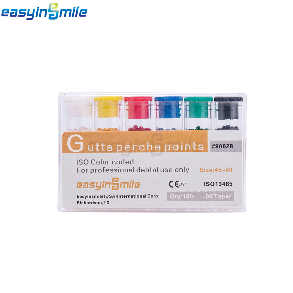 60/120 Pc Easyinsmile Dental Gutta Percha Points Endo.02/.04/.06 Taper 15#-80#