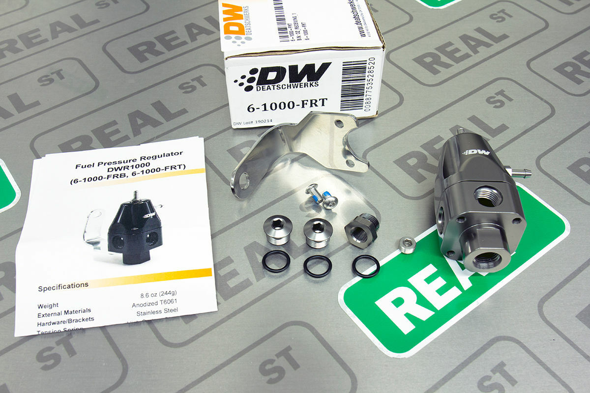 DW DWR1000 Adjustable Fuel Pressure Regulator 30-120PSI 4x 8AN In / 6AN Titanium