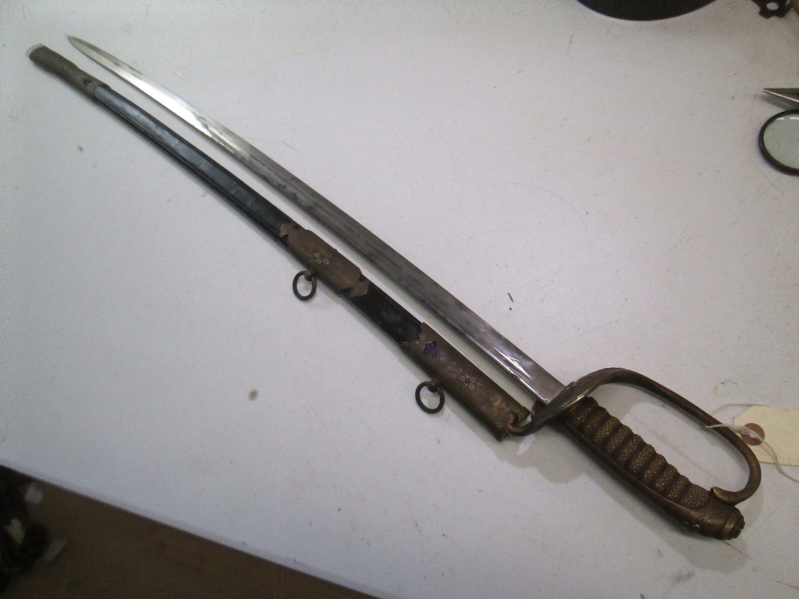 WWII JAPANESE NAVY OFFICERS PARADE SWORD WITH SCABBARD #Y58