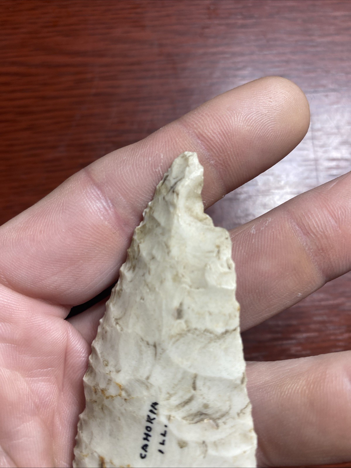 MLC s8277 3 1/2” Archaic Hardin Arrowhead Illinois Artifact