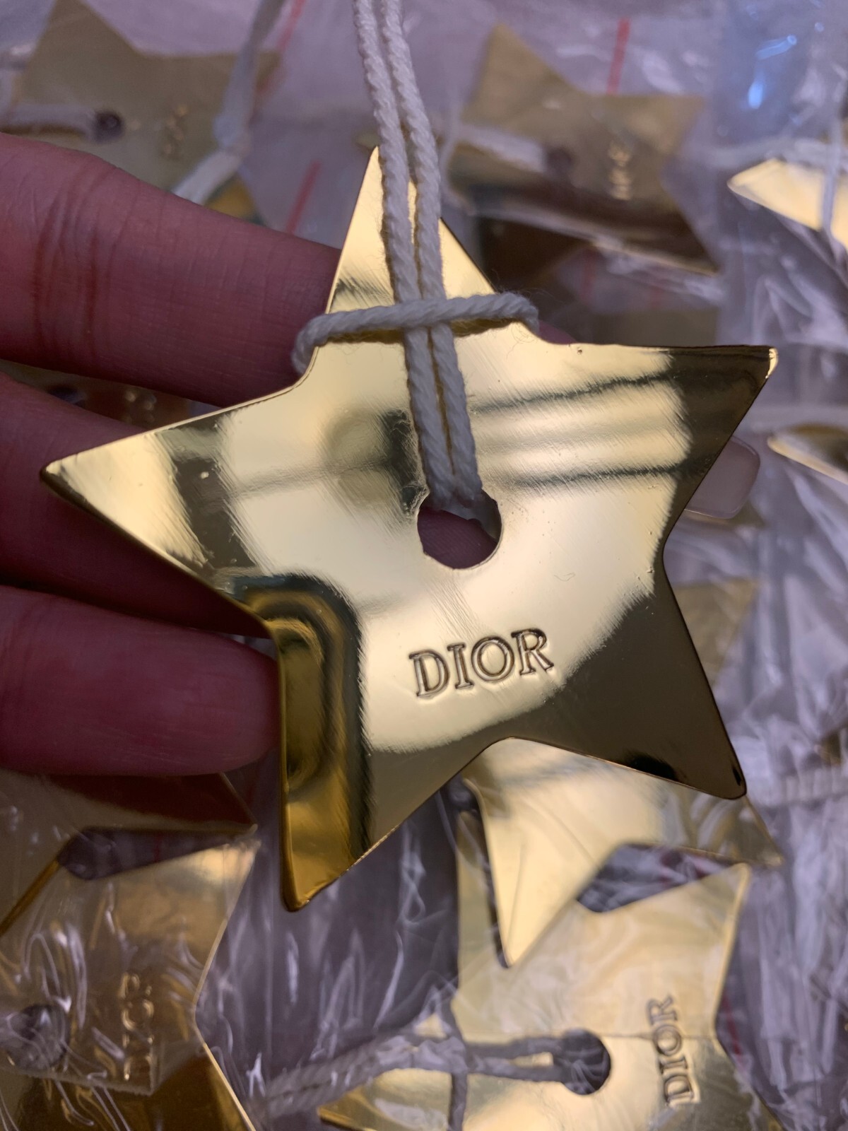 100% Authentic Dior Metal Star Gold Pendant Key Chain Key Ring Bag Charm