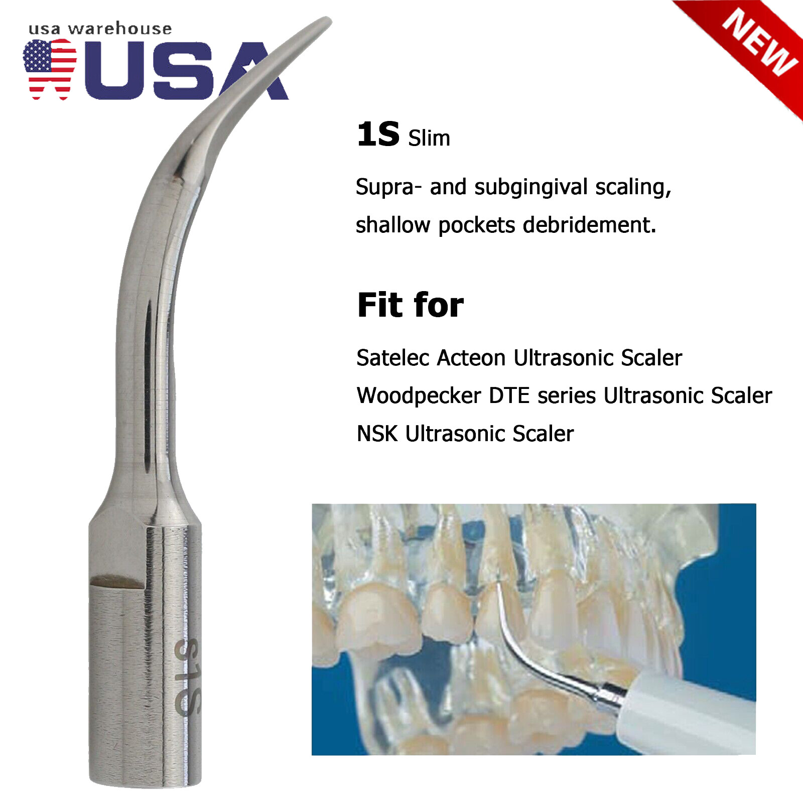 Fit Satelec ACTEON Newtron Handpiece Tips Dental Ultrasonic Piezo Scaler Scaling