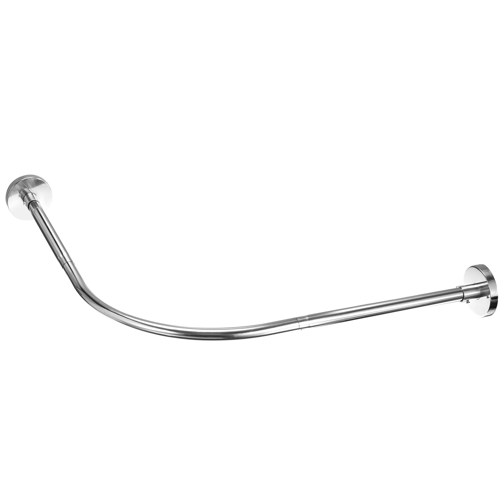 Stainless Steel L Shaped Corner Shower Curtain Rod 75-95cm/30"-37"