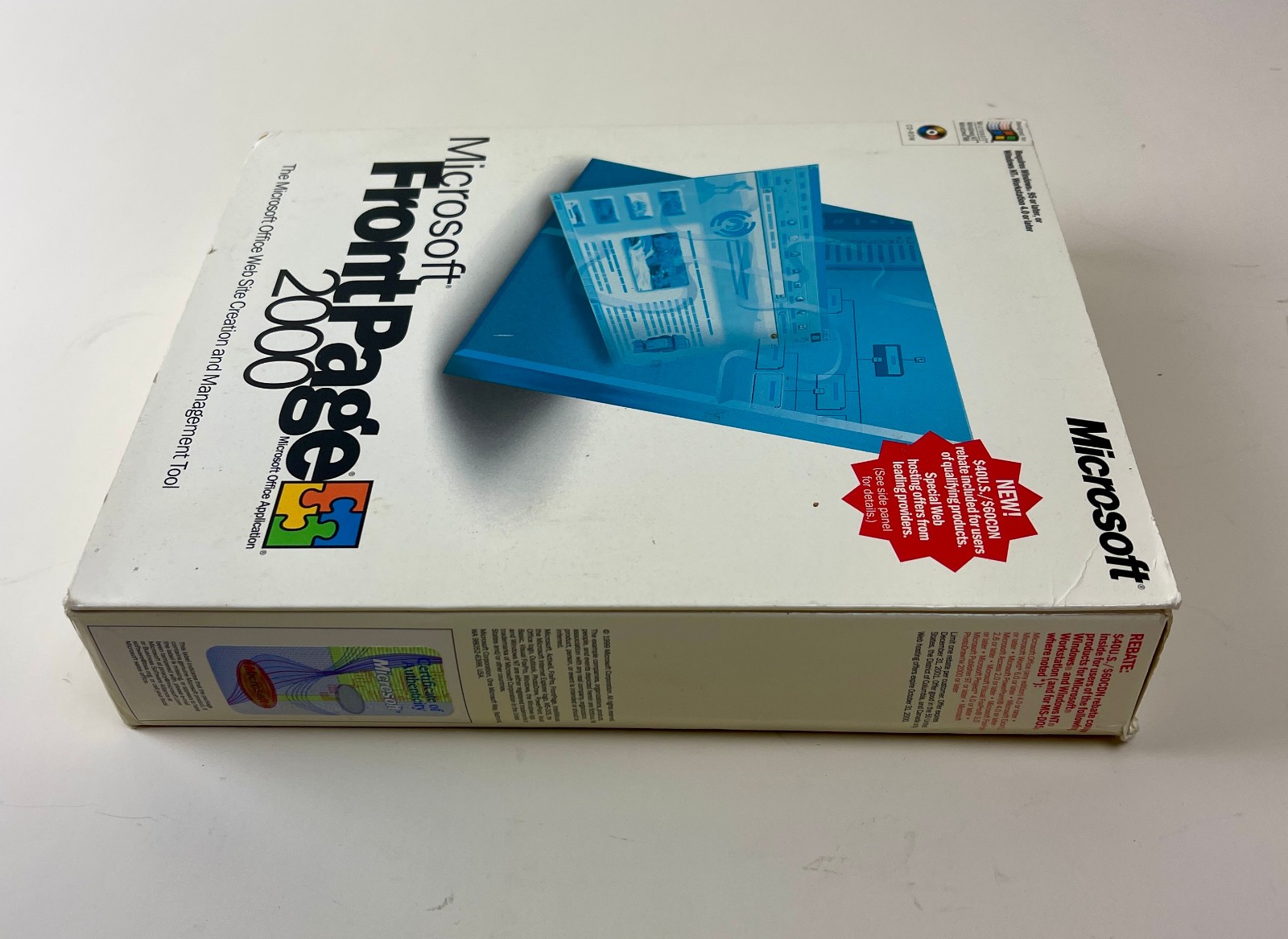 Microsoft FrontPage 2000 Win32 CD-ROM Web Design Software Open Box Complete 1999