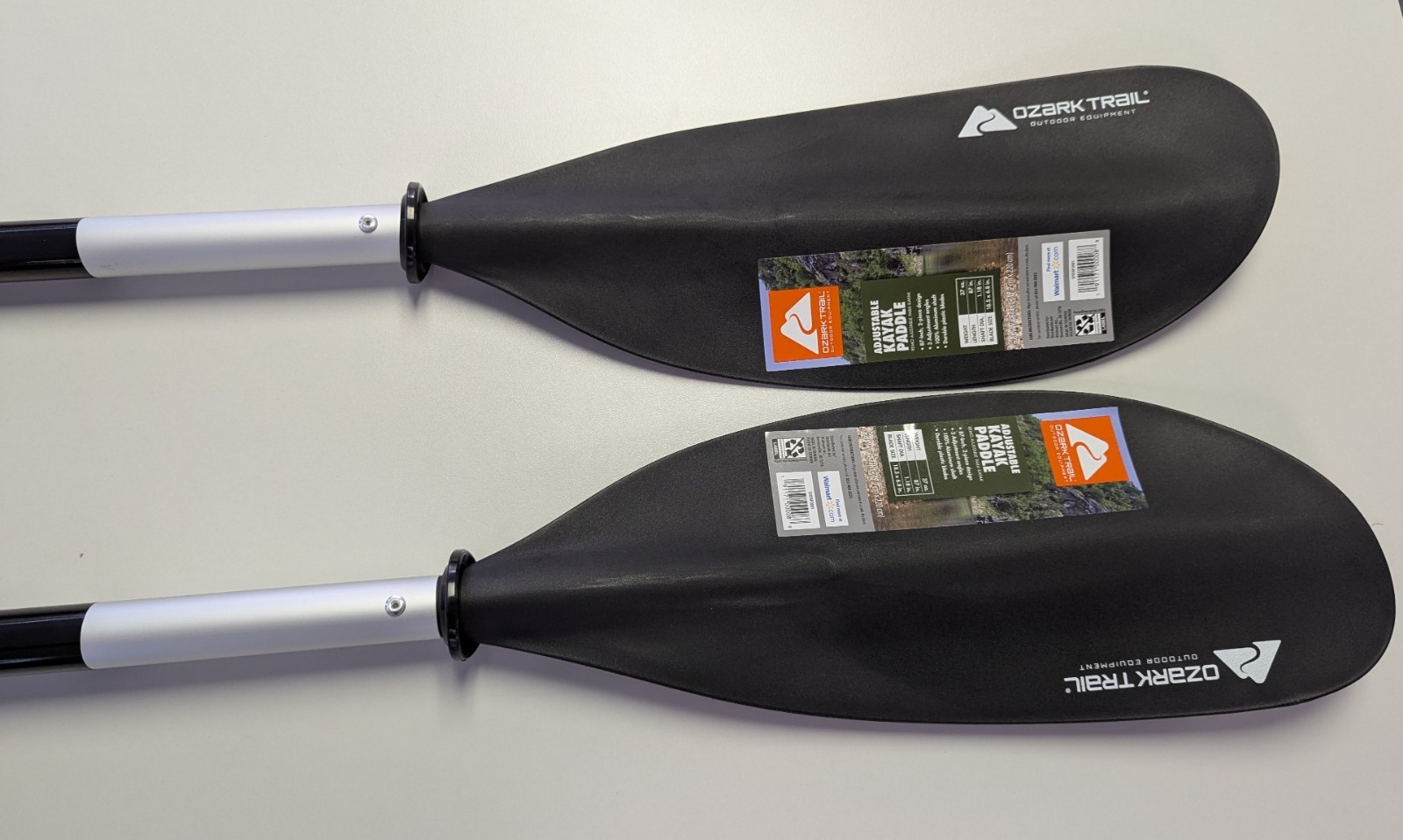 Ozark Trail Adjustable Black Aluminum Kayak Paddle, 87 inch