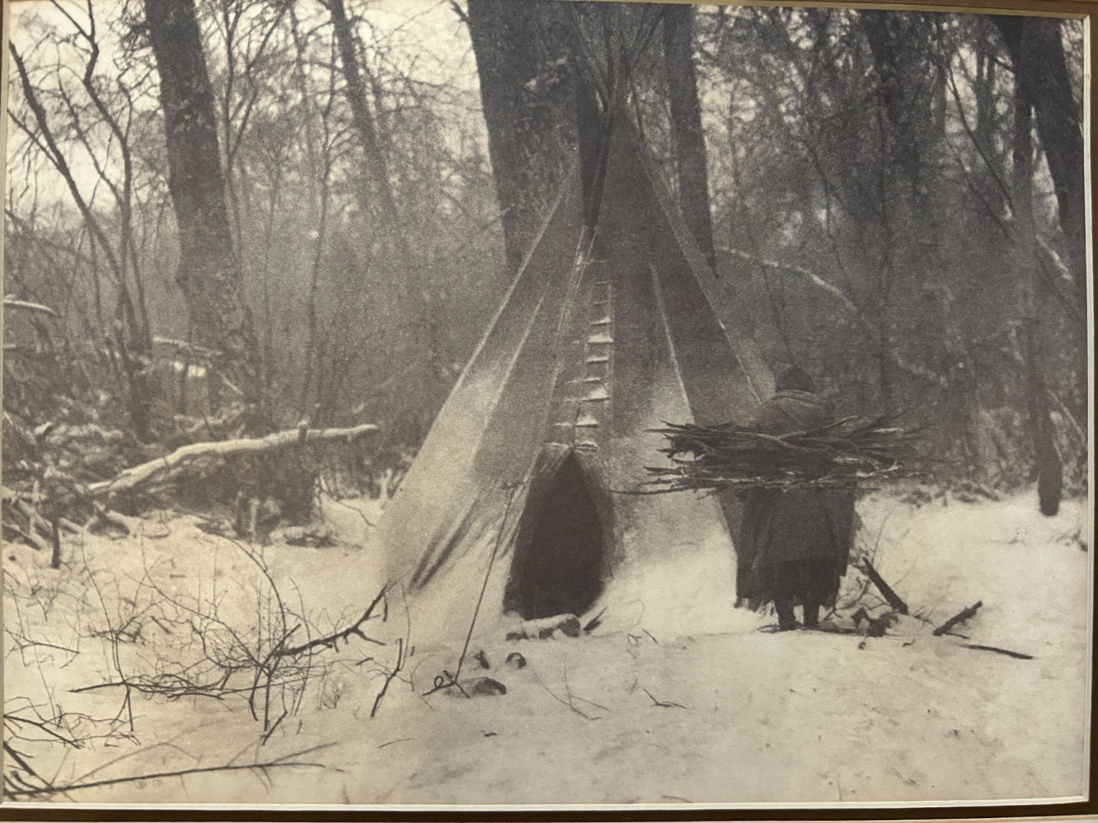 Edward S Curtis - Original Photogravure 14.5 X 18"  Apsaroke Winter
