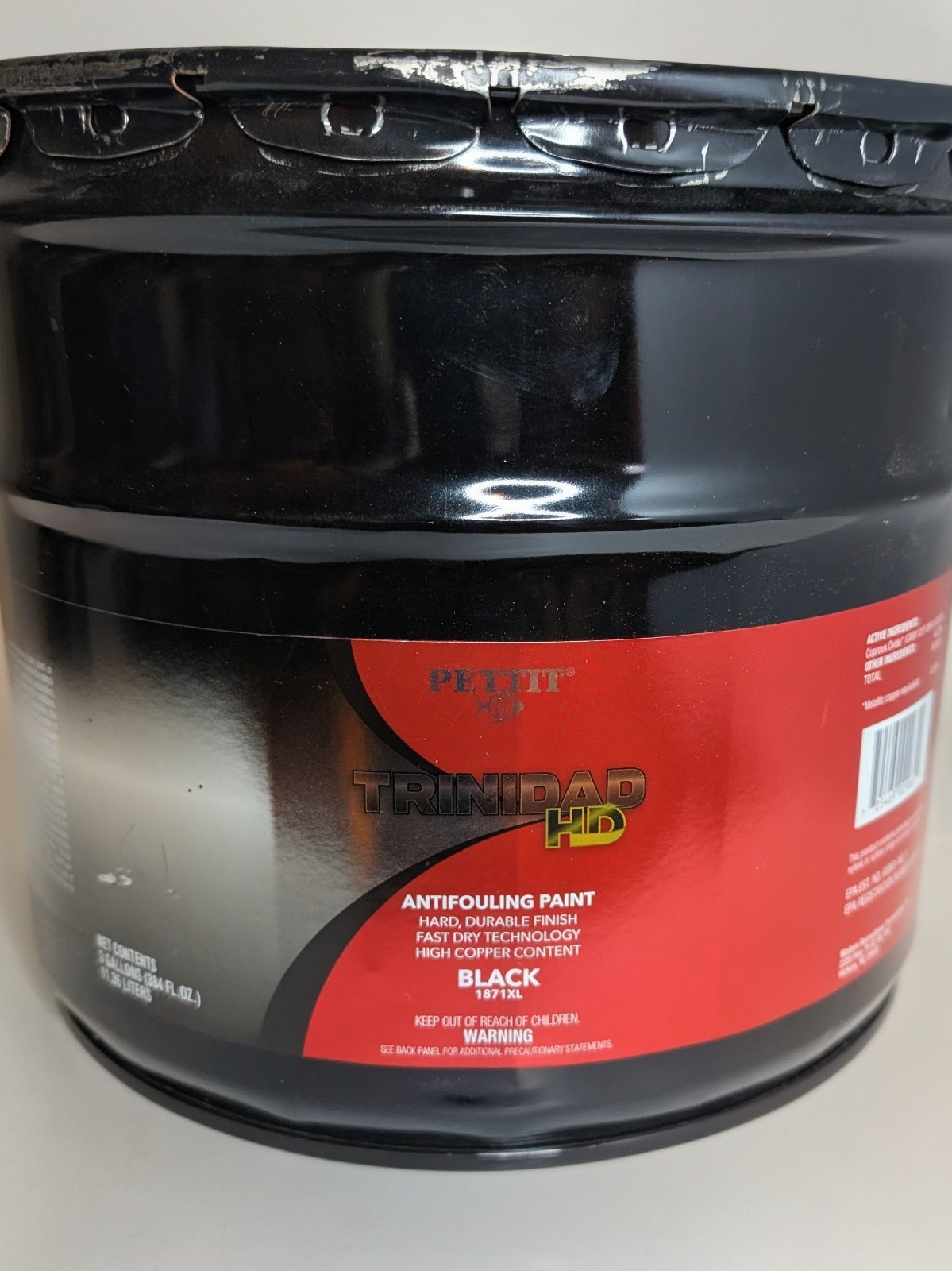 PETTIT 1871XL Trinidad HD Black Antifouling Boat Refinishing Marine Paint 3 Gal.