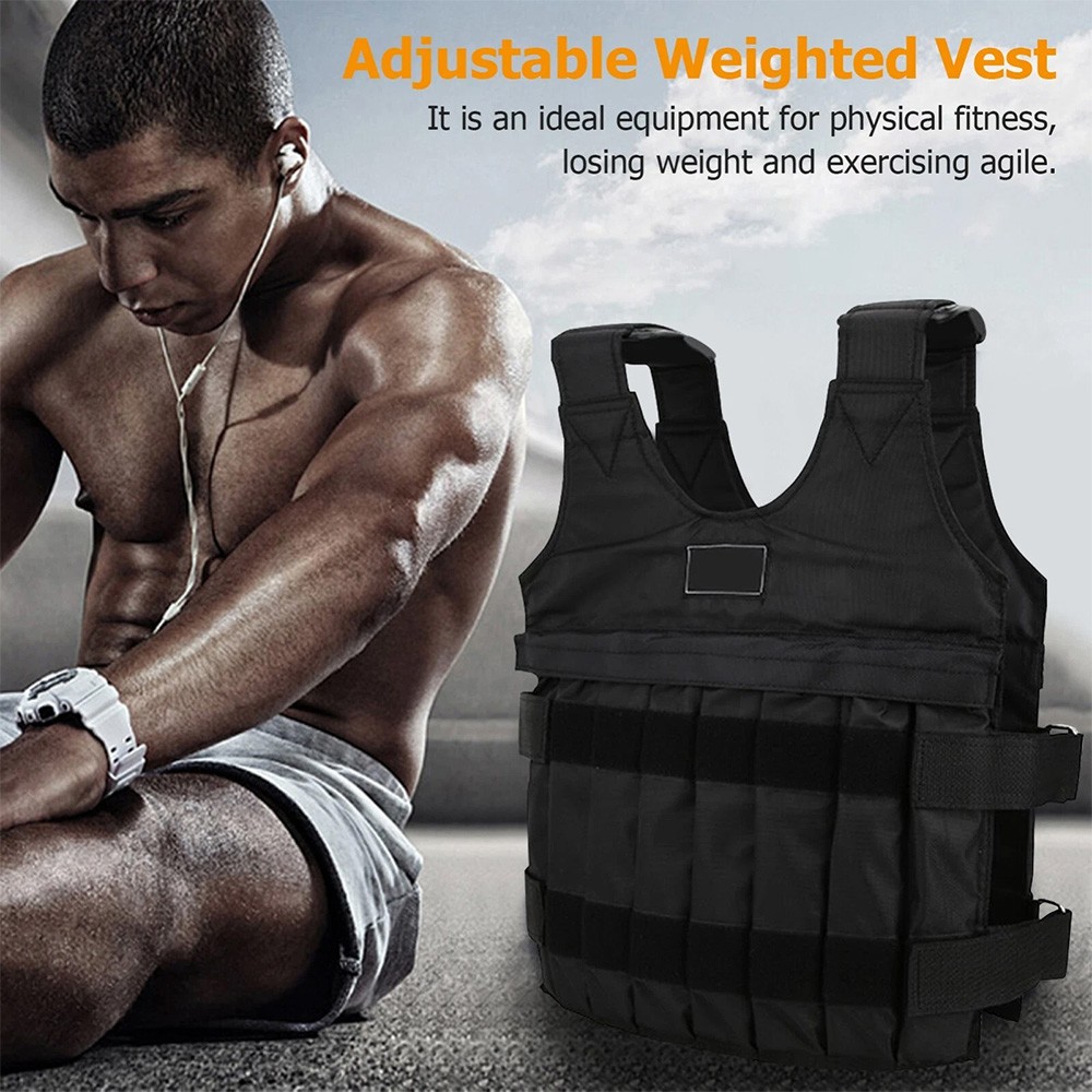 Exercise Weighted Vest Fitness Training Workout Sport 110lbs Weighted Adjustable