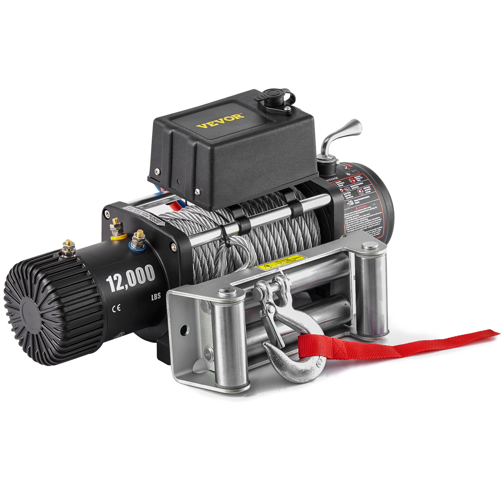 VEVOR Electric Winch Truck 12,000 lb Steel Cable IP55 Waterproof Remote Control