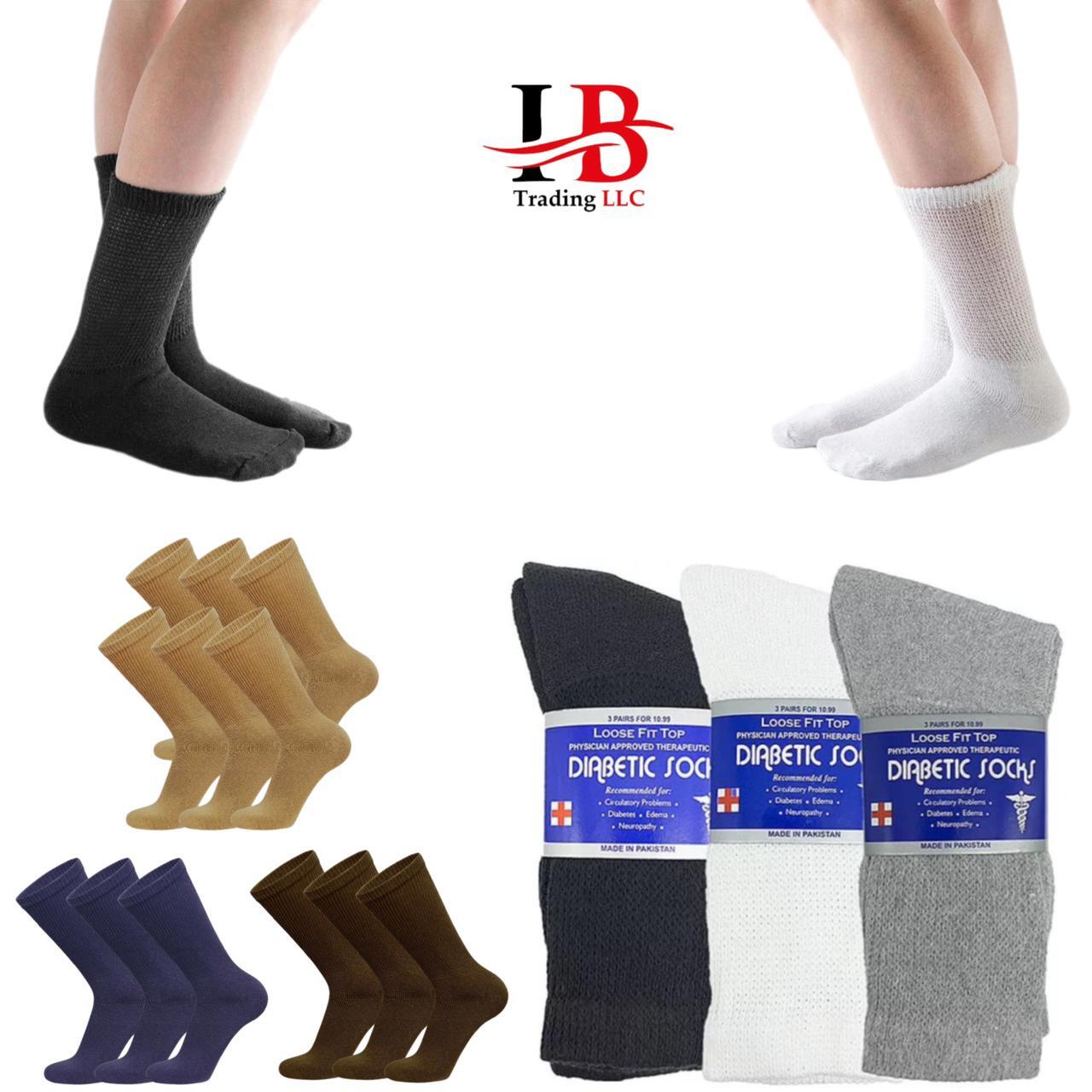 5-10 Dozens Wholesale Bulk Lots Men's Women Diabetic Crew Socks Size 9-15